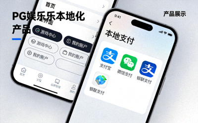 PG娱乐本地化产品展示，包括中文界面与本地支付选项