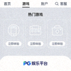 PG娱乐平台用户界面展示，体现简洁现代的设计风格