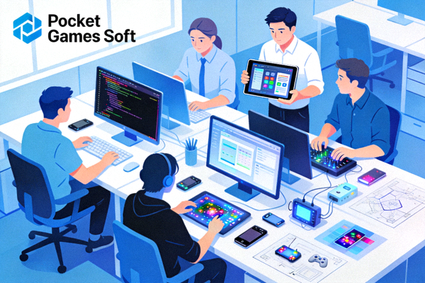 Pocket Games Soft技术团队进行产品开发与优化的场景