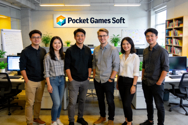 Pocket Games Soft团队合影与公司办公环境展示
