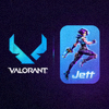 VALORANT游戏图标，展示游戏Logo与特工角色Jett